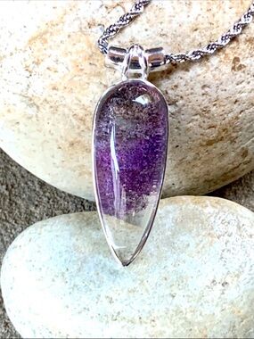 Natural Lodolite Garden Fairy Quartz Dream Stone Pendant